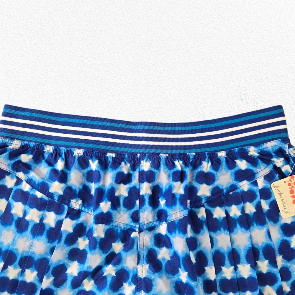 Free People Movement Blue Combo Print Lined High Rise Running Shorts Size Large